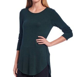 Calvin Klein Women Top Medium Dark Green Long Sleeve Stretch Flowy Loose Winter